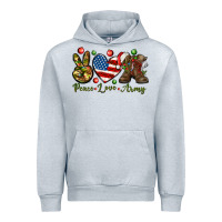 Heather Grey peace love army christmas Urban Hoodie - NancyCooperArtShop