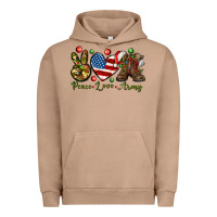 Pigment Burro peace love army christmas Urban Hoodie - NancyCooperArtShop