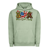 Pigment Oil Green peace love army christmas Urban Hoodie - NancyCooperArtShop