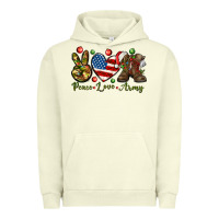 Pigment Pistachio peace love army christmas Urban Hoodie - NancyCooperArtShop