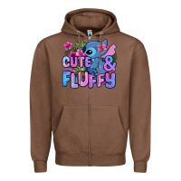 Chestnut cute and fluffy stitch Zipper Hoodie - Zillion Design Studio
