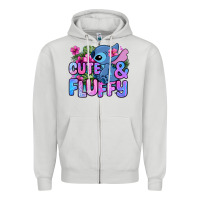 Dove Grey cute and fluffy stitch Zipper Hoodie - Zillion Design Studio