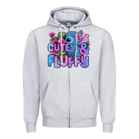 Heather Grey cute and fluffy stitch Zipper Hoodie - Zillion Design Studio