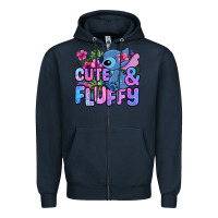Navy cute and fluffy stitch Zipper Hoodie - Zillion Design Studio