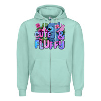 Seafoam cute and fluffy stitch Zipper Hoodie - Zillion Design Studio