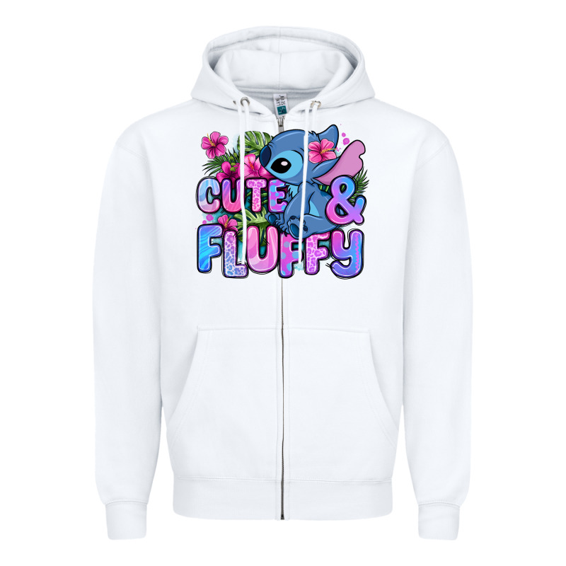 Cute And Fluffy Stitch Zipper Hoodie by Zillion Design Studio | Teevron