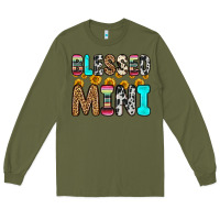 Army Green blessed mini Long Sleeve Tee - Zillion Design Studio