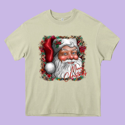 Merry Christmas Santa Heavy Core Tee Designed By Cowhidedigitalart