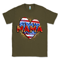 Army Green American mama heart Classic Tee - Zillion Design Studio