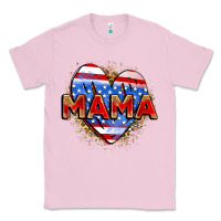 Bubblegum Pink American mama heart Classic Tee - Zillion Design Studio