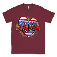 Burgundy American mama heart Classic Tee - Zillion Design Studio