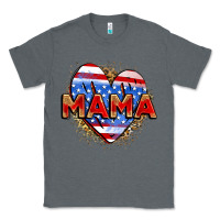 Charcoal Heather American mama heart Classic Tee - Zillion Design Studio