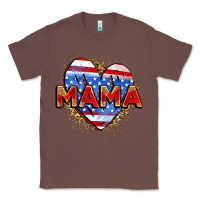 Chestnut American mama heart Classic Tee - Zillion Design Studio