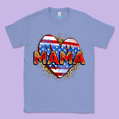 American Mama Heart Classic Tee Designed By Zillion Design Studio