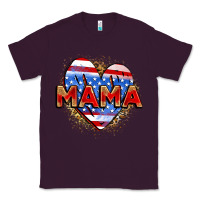 Plum American mama heart Classic Tee - Zillion Design Studio