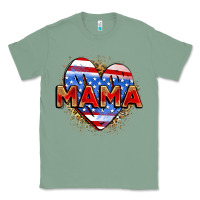 Sage American mama heart Classic Tee - Zillion Design Studio