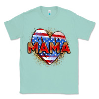 Seafoam American mama heart Classic Tee - Zillion Design Studio