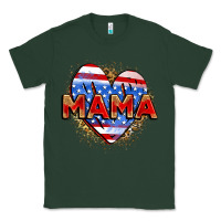 Sports Green American mama heart Classic Tee - Zillion Design Studio