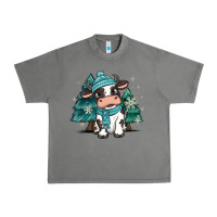 Winter I'm Udderly Freezing Baby Cow Urban Heavy Tee | Teevron