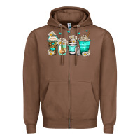 Chestnut daisy coffee cups Zipper Hoodie - Zillion Design Studio