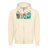 Sandshell daisy coffee cups Zipper Hoodie - Zillion Design Studio