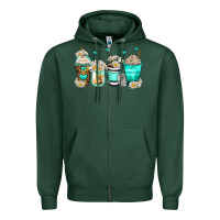Sports Green daisy coffee cups Zipper Hoodie - Zillion Design Studio