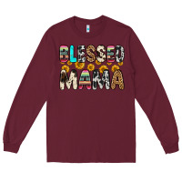 Burgundy blessed mama Long Sleeve Tee - Zillion Design Studio