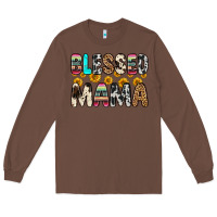 Chestnut blessed mama Long Sleeve Tee - Zillion Design Studio