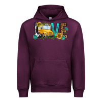 Mauve Wine school bus love Urban Hoodie - NancyCooperArtShop