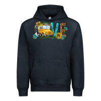 Navy school bus love Urban Hoodie - NancyCooperArtShop