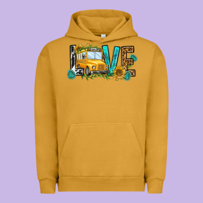 School Bus Love Urban Hoodie Designed By Nancycooperartshop