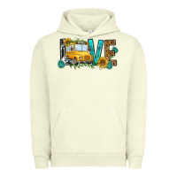 Pigment Pistachio school bus love Urban Hoodie - NancyCooperArtShop