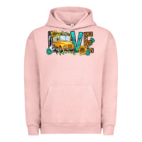 Pigment Salmon school bus love Urban Hoodie - NancyCooperArtShop
