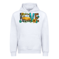 White school bus love Urban Hoodie - NancyCooperArtShop