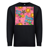 Black summer time of the sun seamless pattern Premium Sweatshirt - BundleAndBundleShop
