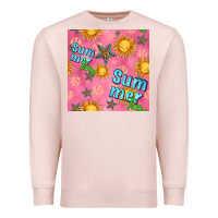 Pale Pink summer time of the sun seamless pattern Premium Sweatshirt - BundleAndBundleShop