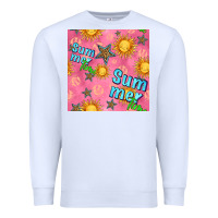 White summer time of the sun seamless pattern Premium Sweatshirt - BundleAndBundleShop