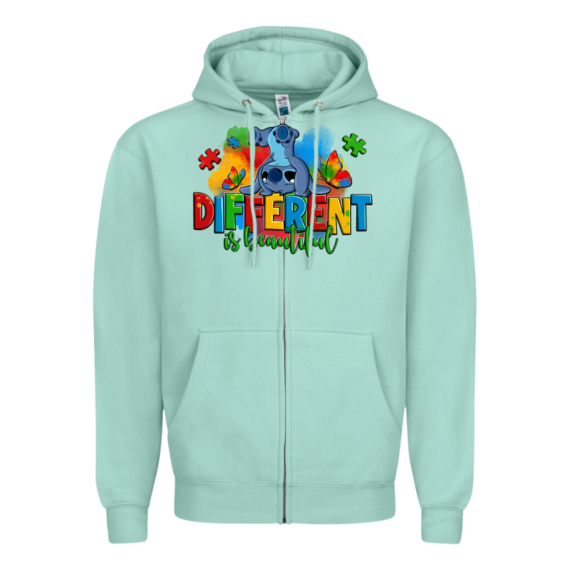 Different Is Beautiful Autism Stitch Zipper Hoodie by Zillion Design Studio | Teevron