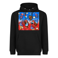Black american popsicle and stars Heavyweight Hoodie - AdoDesignShop