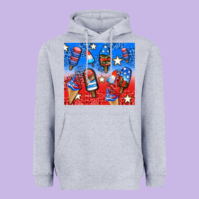 American Popsicle And Stars Heavyweight Hoodie Designed By Adodesignshop