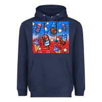 Navy american popsicle and stars Heavyweight Hoodie - AdoDesignShop