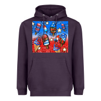 Plum american popsicle and stars Heavyweight Hoodie - AdoDesignShop