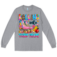 Heather Grey rolling into third grade Long Sleeve Tee - texasbilliewilder
