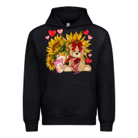 Valentines Day Sunflowers With Bear Hjf Urban Hoodie | Teevron