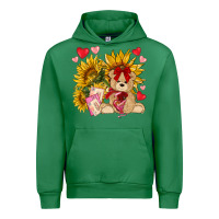 Emerald valentines day sunflowers with bear hjf Urban Hoodie - NancyCooperArtShop
