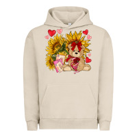 Pigment French Oak valentines day sunflowers with bear hjf Urban Hoodie - NancyCooperArtShop