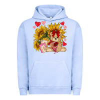 Pigment Grape Ice valentines day sunflowers with bear hjf Urban Hoodie - NancyCooperArtShop