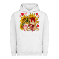 Pigment Lunar Rock valentines day sunflowers with bear hjf Urban Hoodie - NancyCooperArtShop