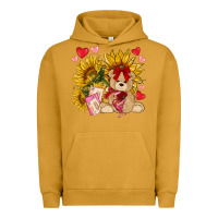 Pigment Peanut Butter valentines day sunflowers with bear hjf Urban Hoodie - NancyCooperArtShop