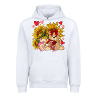 White valentines day sunflowers with bear hjf Urban Hoodie - NancyCooperArtShop